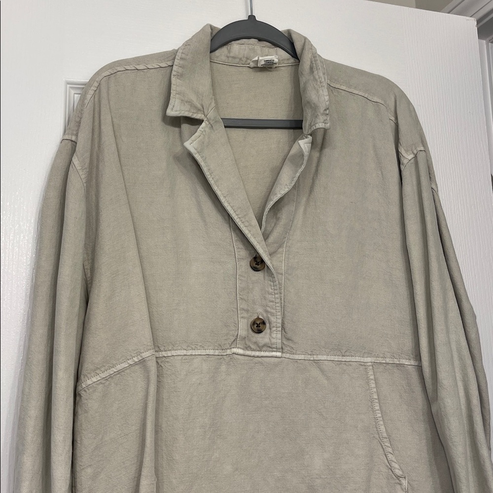 Lagenlook linen blend long-sleeved oversized pullover large Nicole Miller - Picture 2 of 6